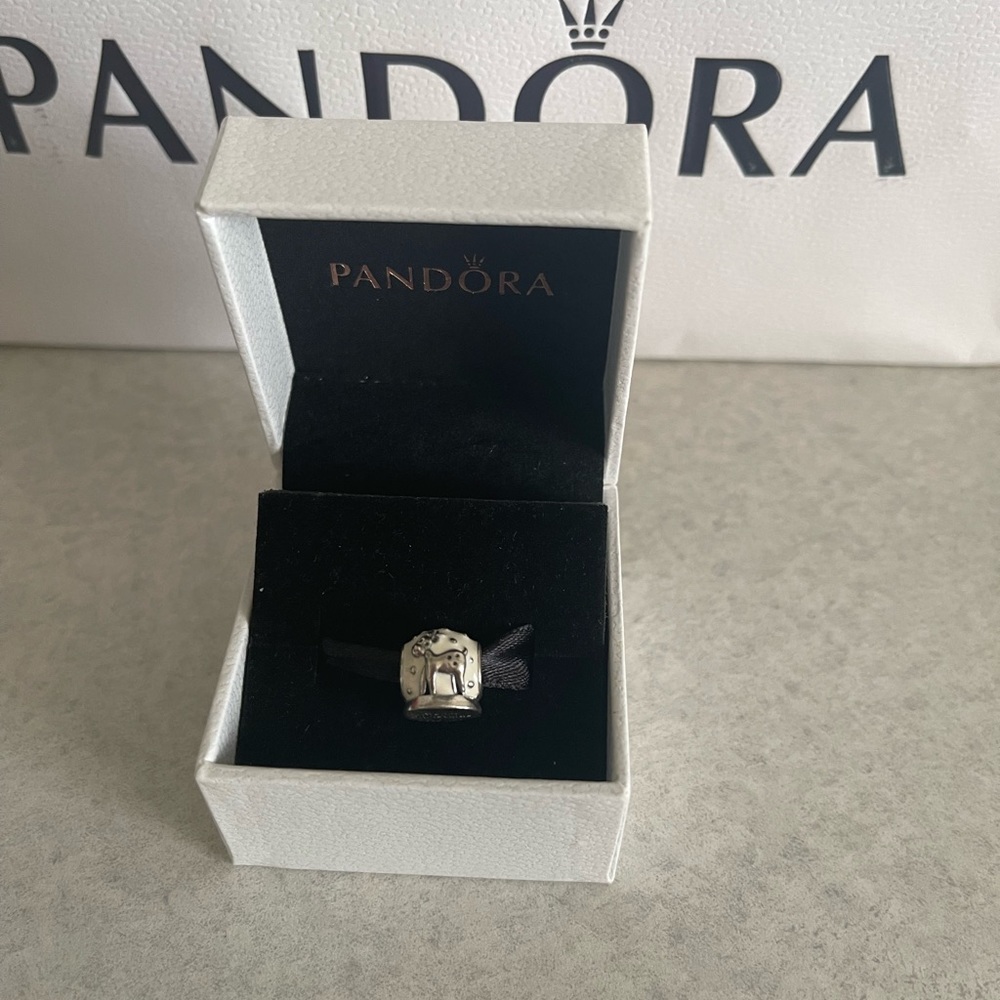Cute Reindeer Pandora Charm with Merry Christmas Engraving